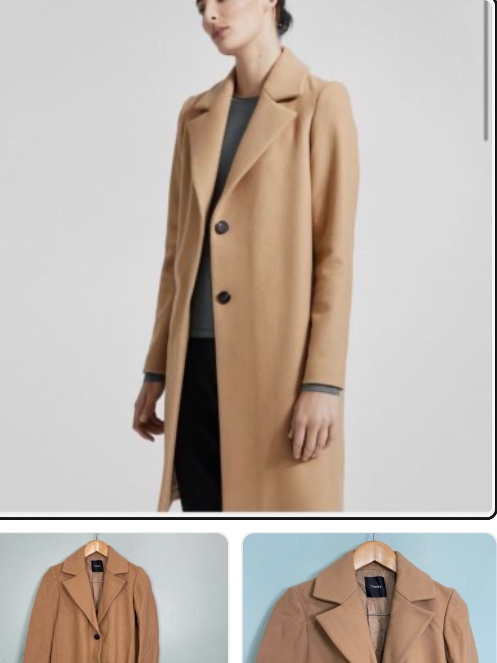 Theory Camel Wool Overcoat